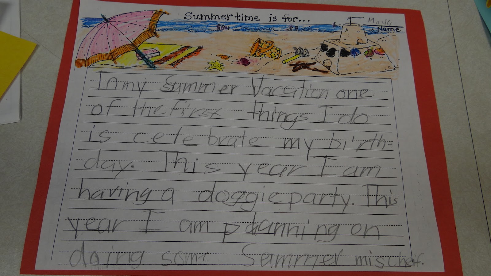 How do you write an essay on summer vacations for kids?